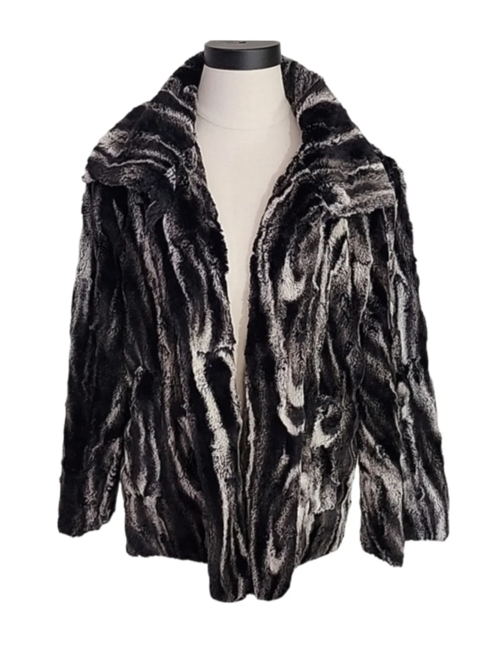 Erin London Jacket Faux Fur Luxurious Black Size L